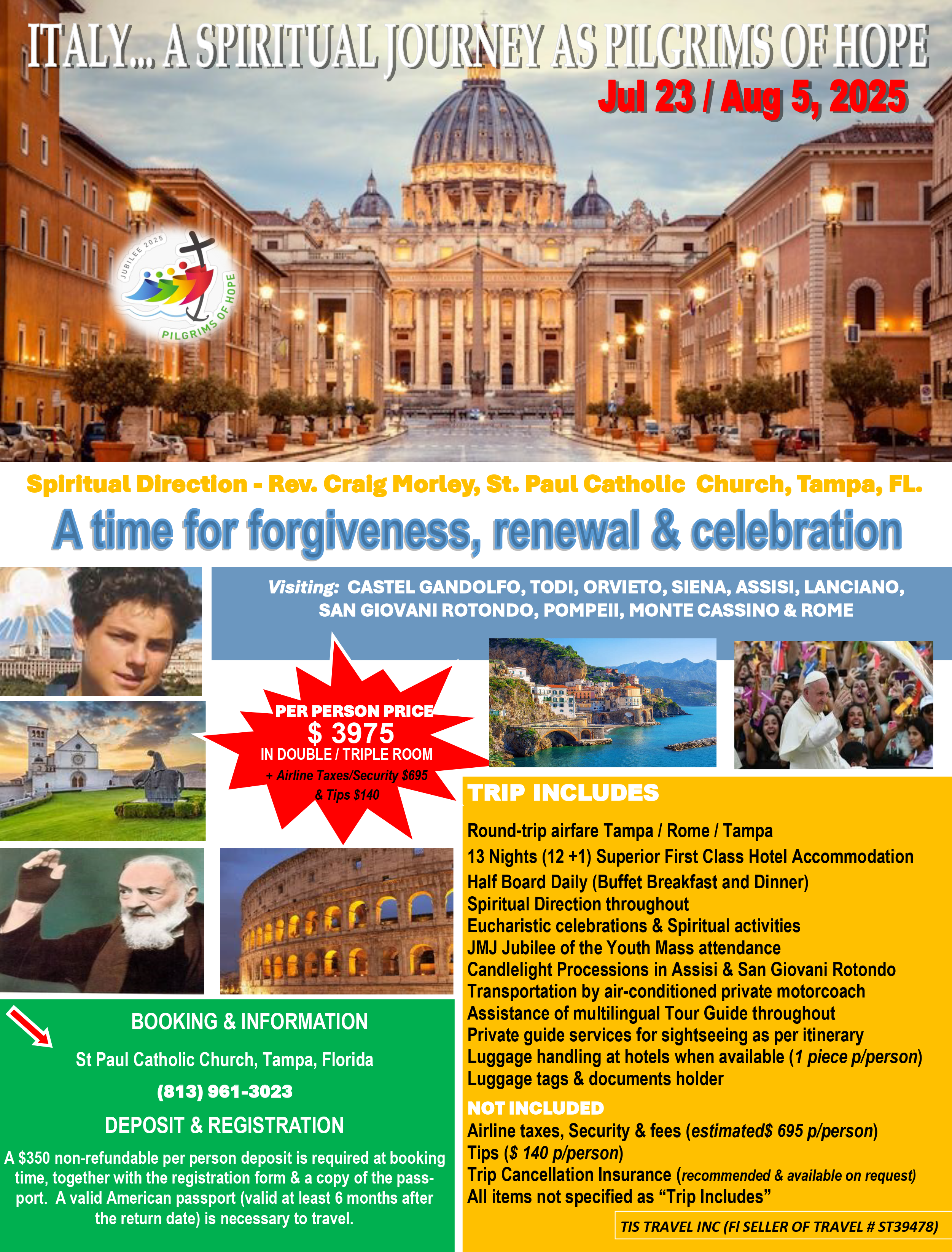 Italy... A Spiritual Journey as Pilgrims of Hope - Summer 2025